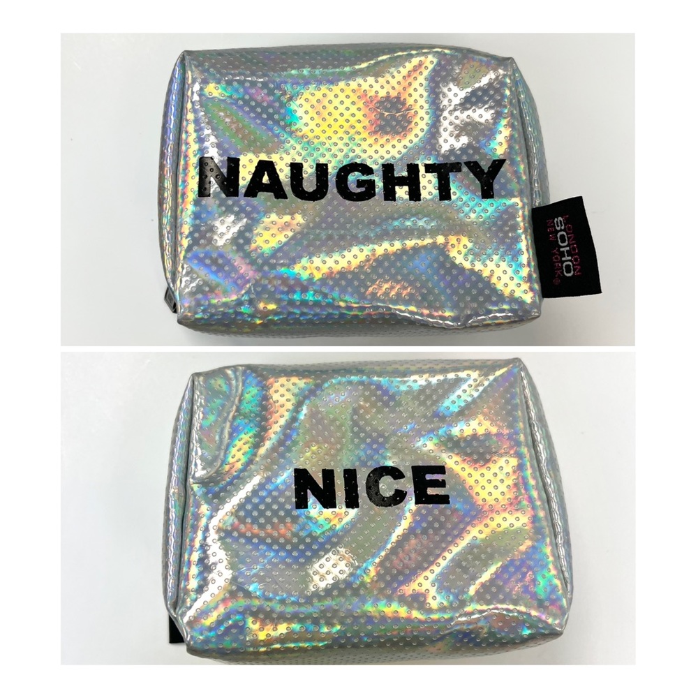 NEW Holiday Naughty or Nice Translucent Cosmetic Bag